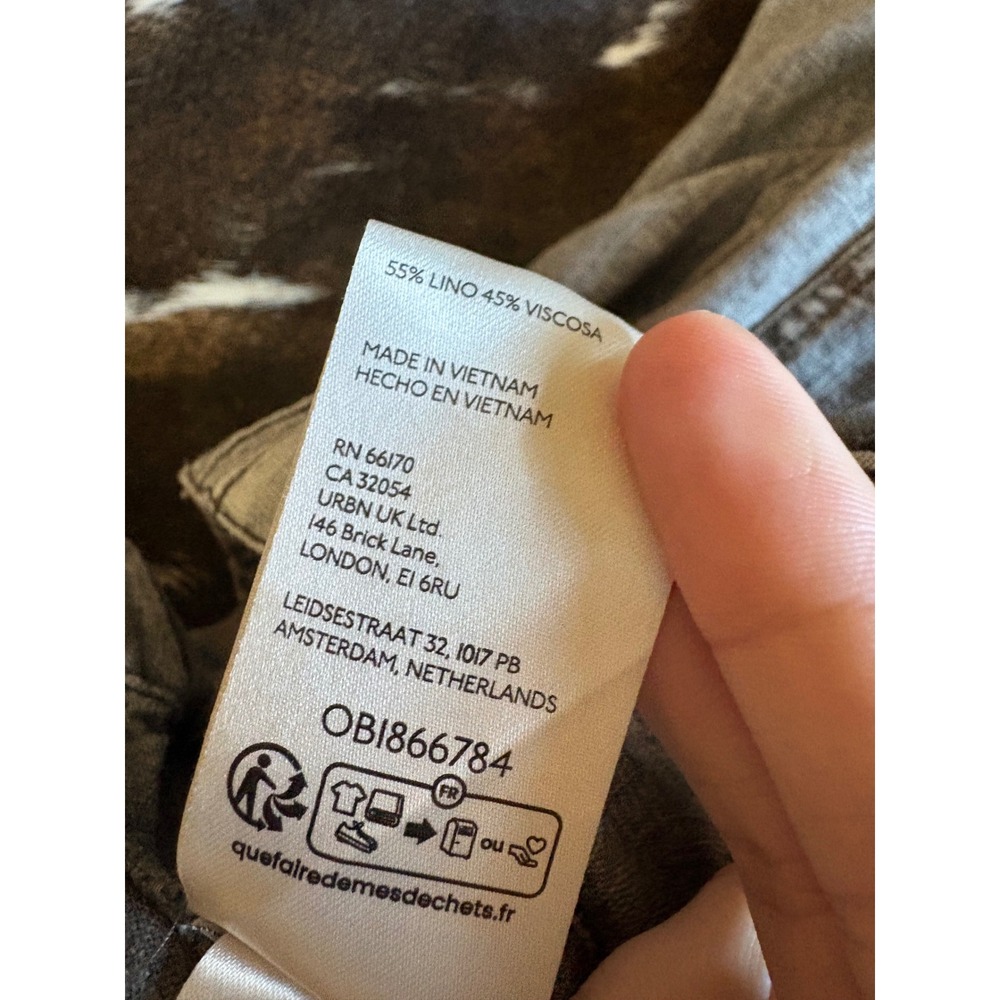 FREE PEOPLE High Road Pull On Linen Blend Barrel Pants Size Large Acid Wash - Picture 8 of 9